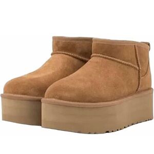 Women's Tan Platform Ankle Boots